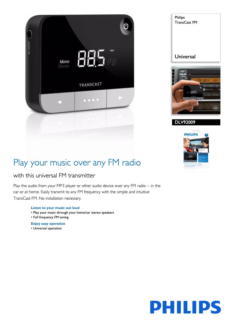 Imagen de la primera página del manual del dispositivo DLV92009