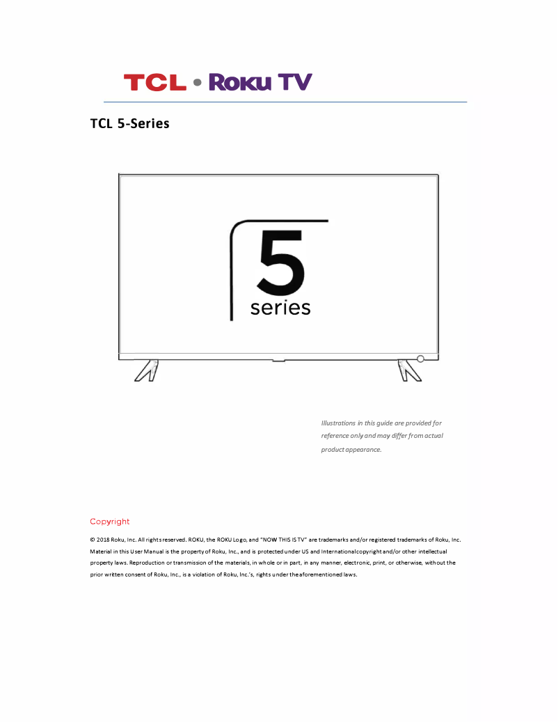 Page 1 de la notice Manuel utilisateur TCL 5 Series S525