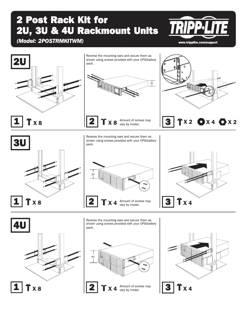 Página 1 del manual Manual de usuario Tripp Lite 2POSTRMKITWM