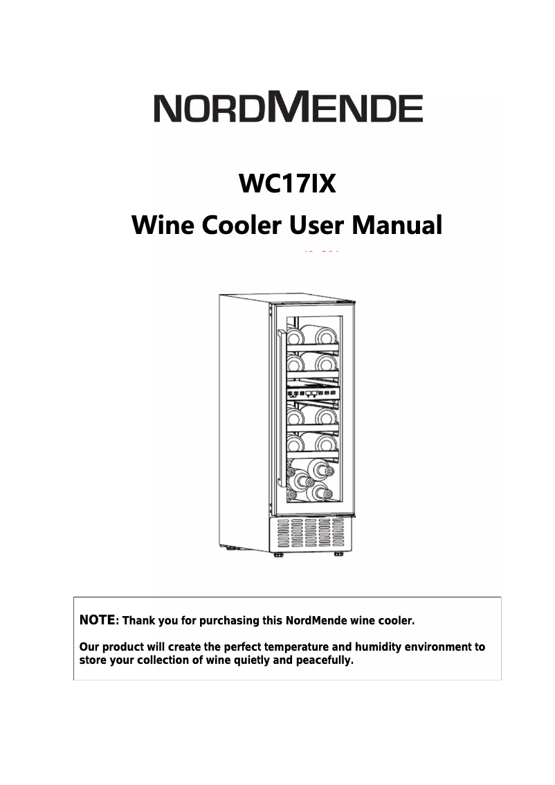 Image de la première page du manuel de l'appareil WC17IX