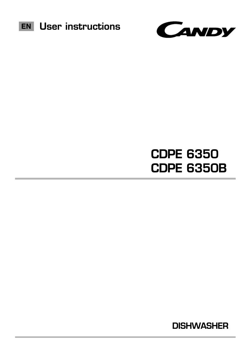 Page 1 de la notice Manuel utilisateur Candy CDPE 6350B-80