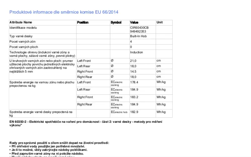 Image de la première page du manuel de l'appareil CIR60430CB
