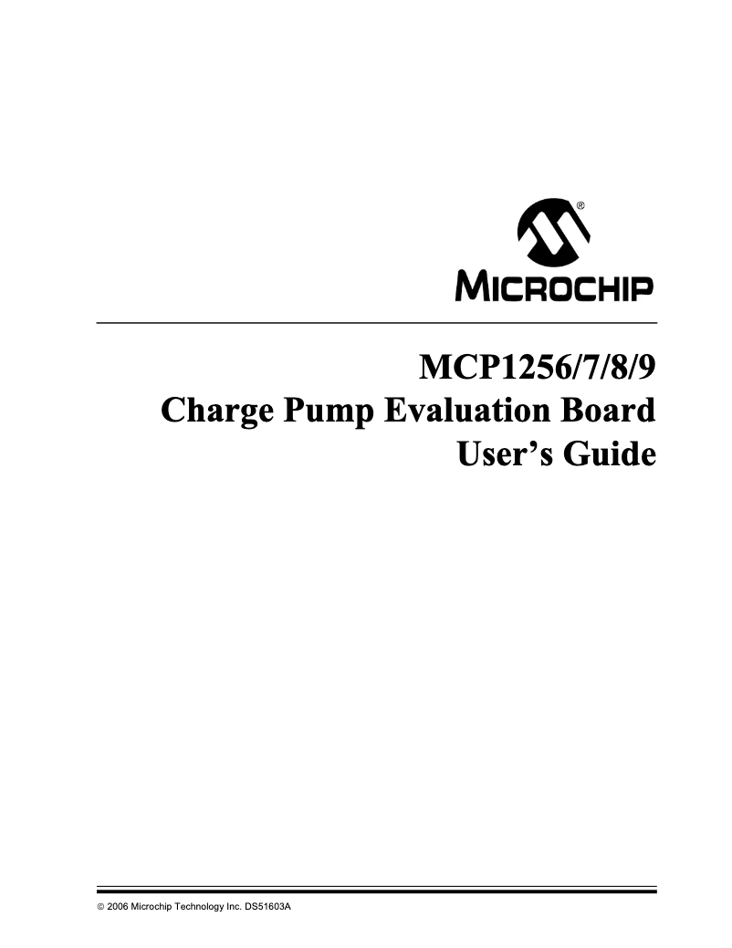 Page 1 de la notice Manuel utilisateur Microchip MCP1256/7/8/9