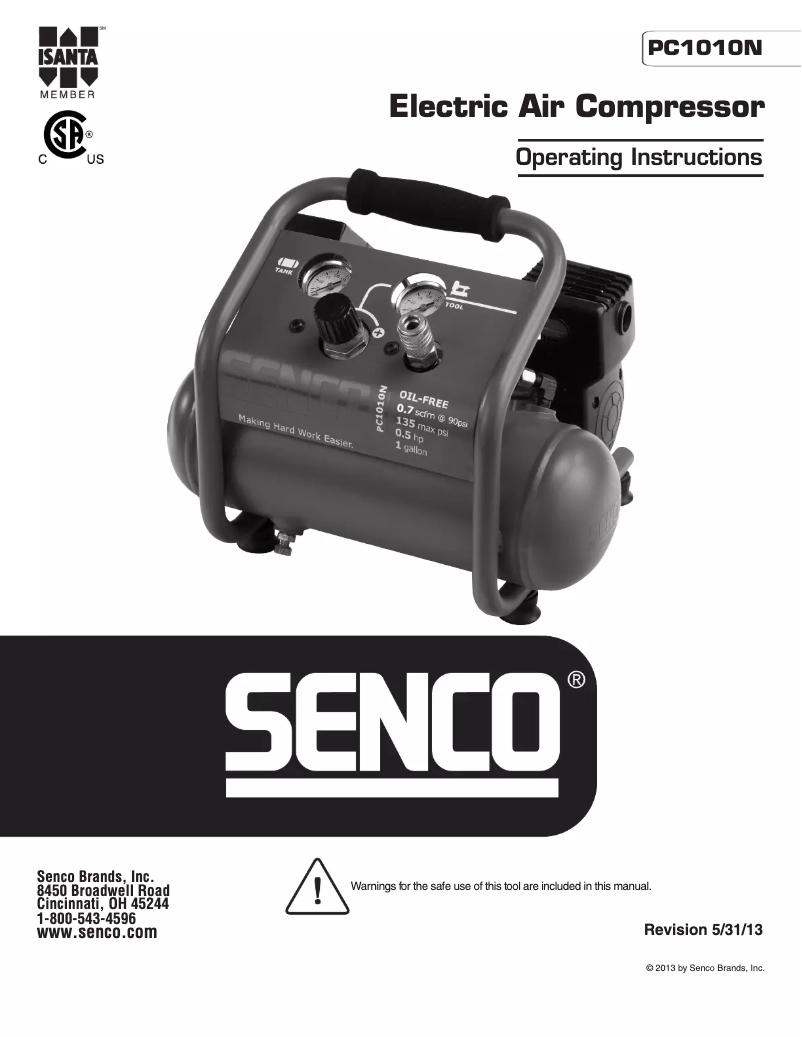 Page n°1 - Manuel utilisateur Senco PC1010N