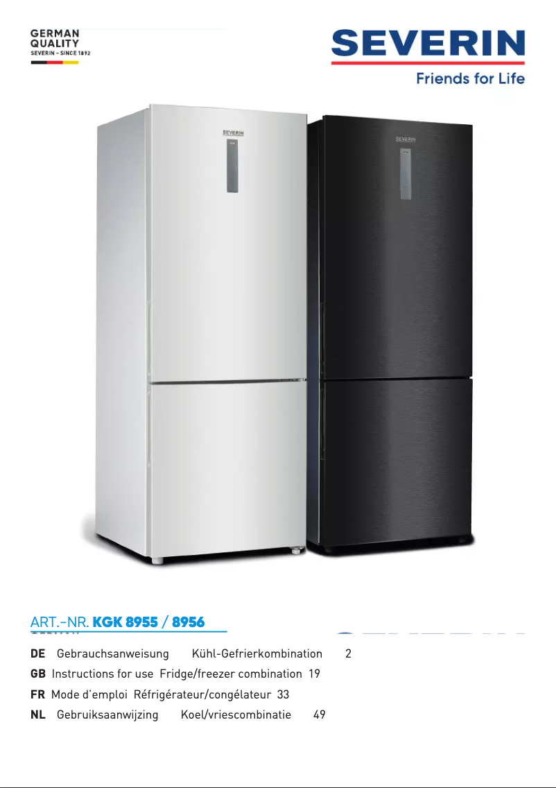 Image de la première page du manuel de l'appareil KGK 8955