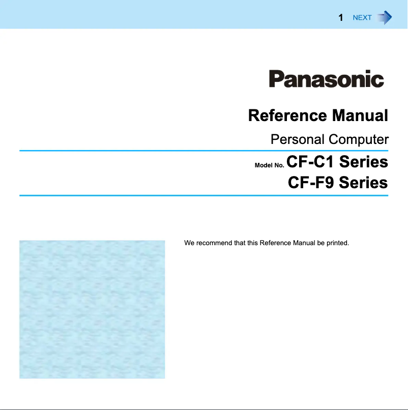 Image de la première page du manuel de l'appareil Toughbook C1