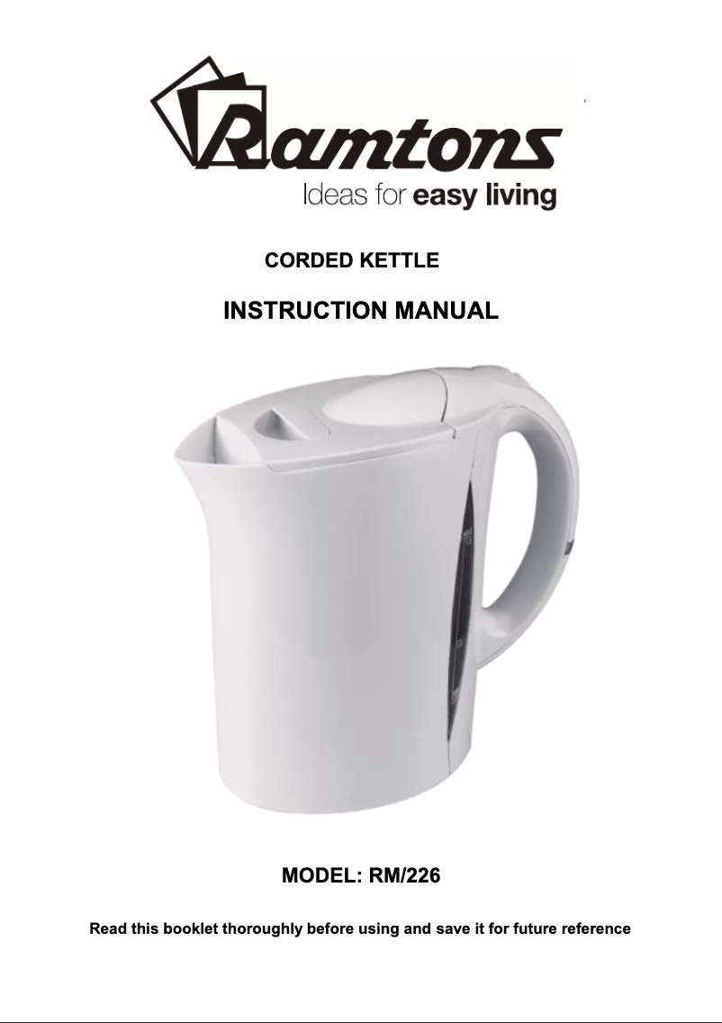 Page 1 de la notice Manuel utilisateur Ramtons RM/226