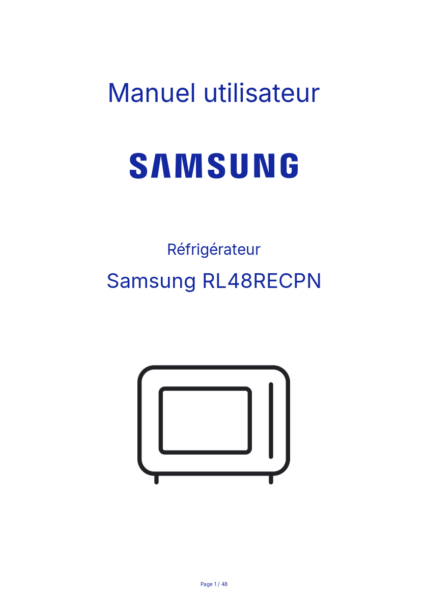 Image de la première page du manuel de l'appareil RL48RECPN