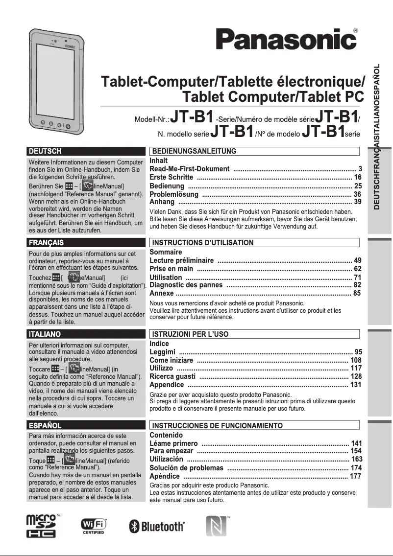 Image de la première page du manuel de l'appareil JT-B1