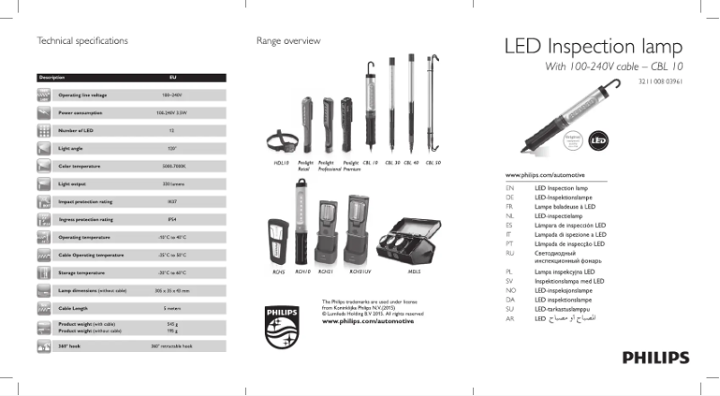 Page n°1 - Manuel utilisateur Philips LPL35X1