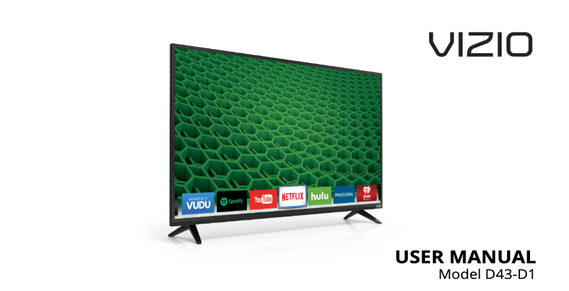 Page 1 de la notice Manuel utilisateur VIZIO D43-D1