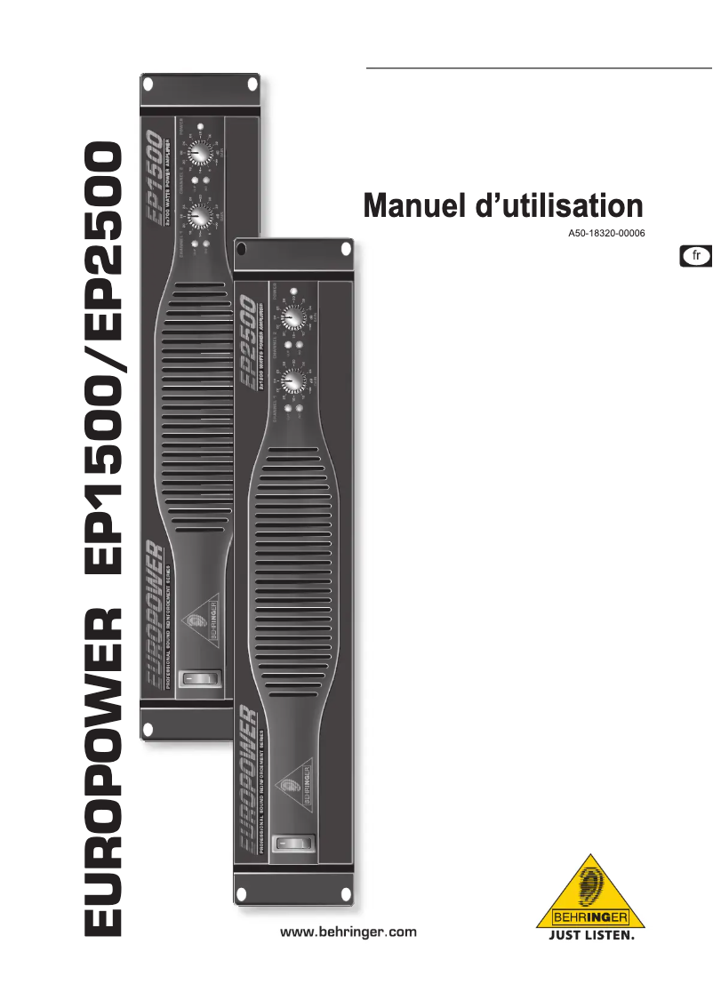 Page 1 de la notice Manuel utilisateur Behringer Europower EP2500