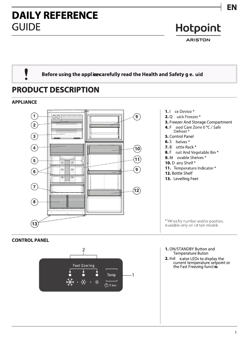 Page n°1 - Manuel utilisateur Hotpoint HAT70 832 X
