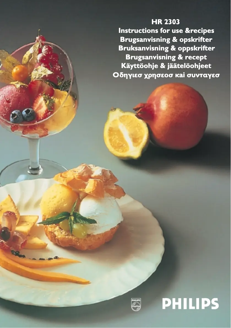Page 1 de la notice Manuel utilisateur Philips HR2303