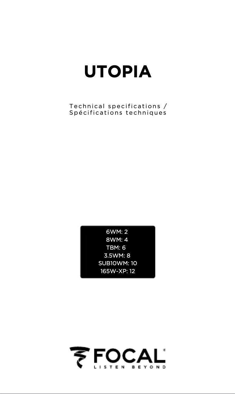 Page 1 de la notice Manuel utilisateur Focal Elite Utopia M