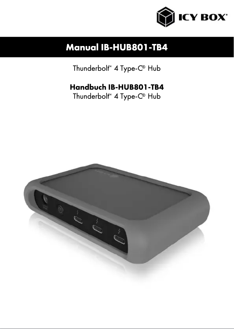 Page n°1 - Manuel utilisateur Icy Box IB-HUB801-TB4