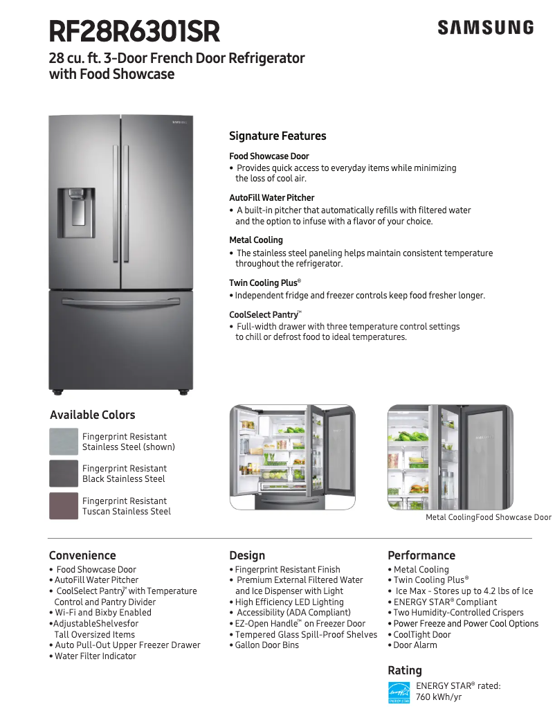 Image de la première page du manuel de l'appareil RF28R6301SG