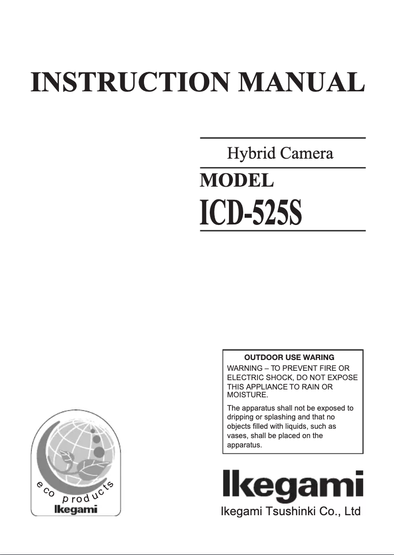 Image de la première page du manuel de l'appareil ICD-525S
