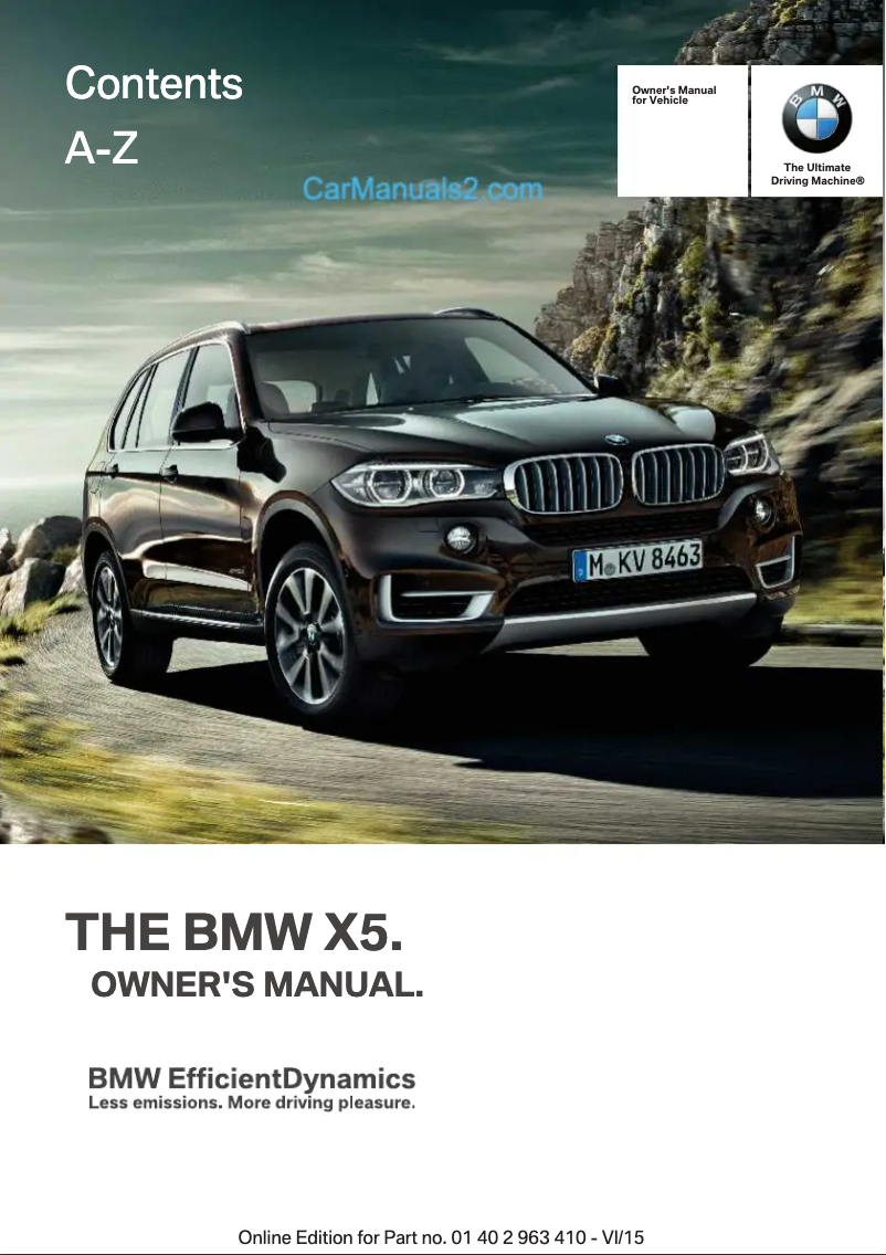 Page 1 de la notice Manuel utilisateur BMW X5 xDrive35i (2016)