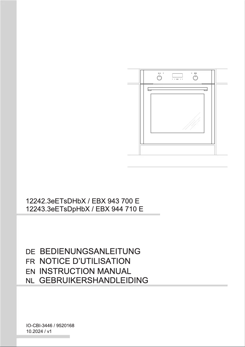 Page n°1 - Manuel utilisateur Amica EBX 944 710 E