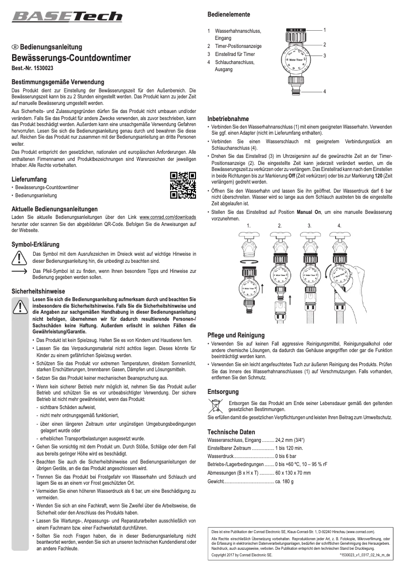 Página 1 del manual Manual de usuario BaseTech 1530023
