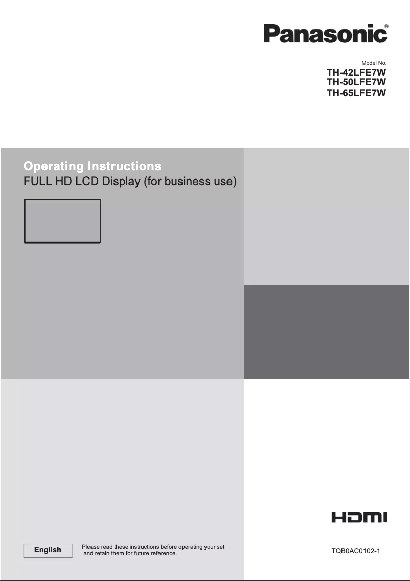 Page 1 de la notice Manuel utilisateur Panasonic TH-50LFE7