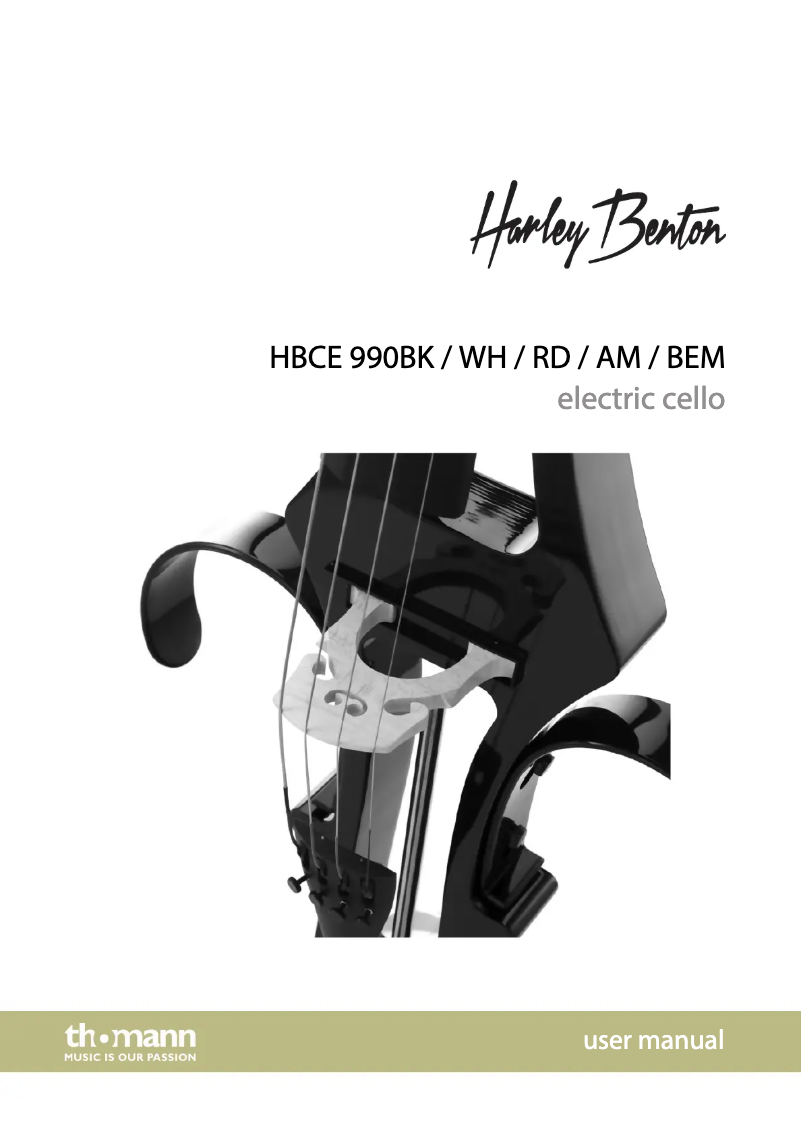 Page 1 de la notice Manuel utilisateur Harley Benton HBCE 990BEM