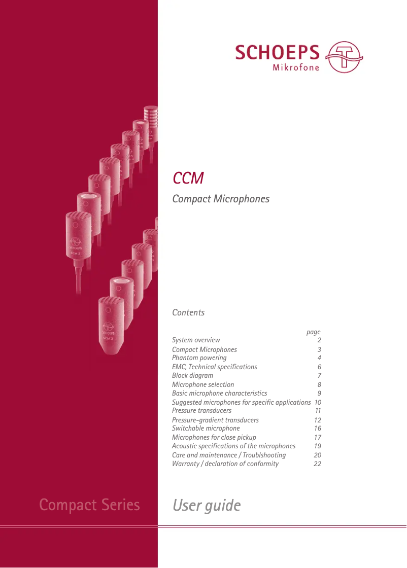 Page n°1 - Manuel utilisateur Schoeps CCM 2H