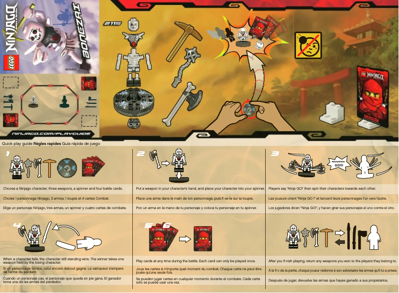 Page 1 de la notice Manuel utilisateur Lego Ninjago 2115