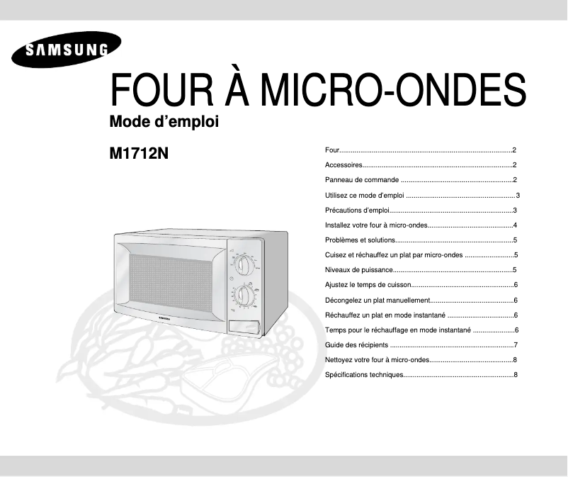 Page n°1 - Manuel utilisateur Samsung M1712N