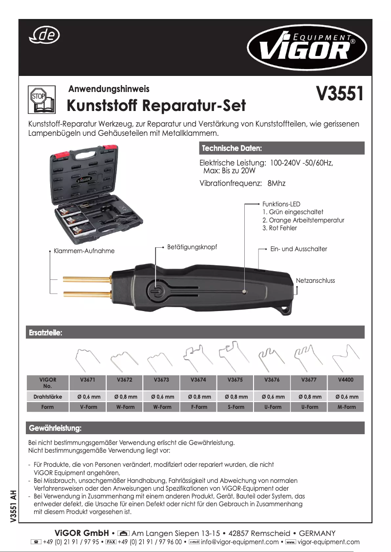 Page 1 de la notice Manuel utilisateur Vigor V3551