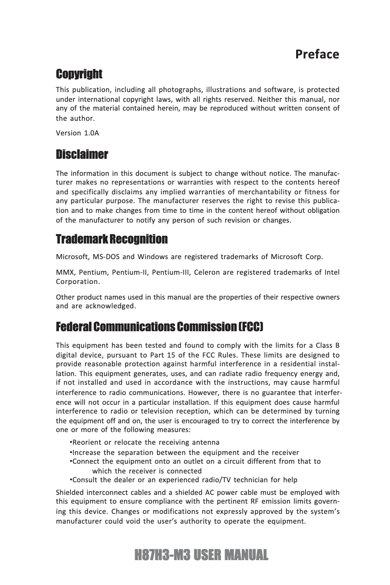 Page 1 de la notice Manuel utilisateur ECS H87H3-M3