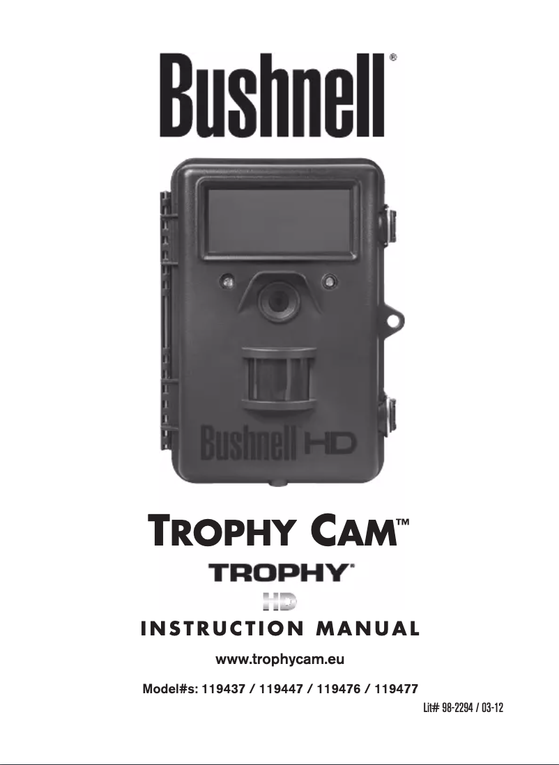 Image de la première page du manuel de l'appareil Trophy Cam 119437