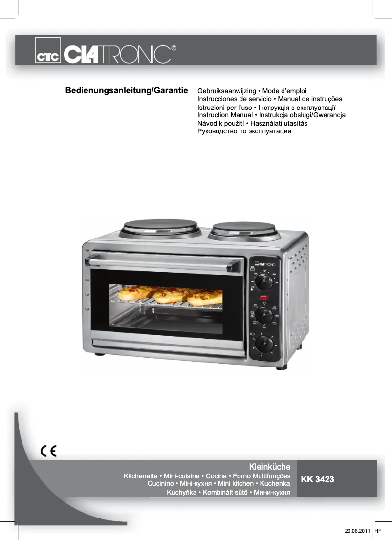 Page 1 of the manual User Manual Clatronic KK 3423