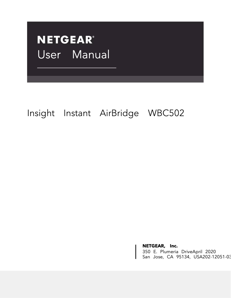 Page 1 de la notice Manuel utilisateur Netgear WBC502