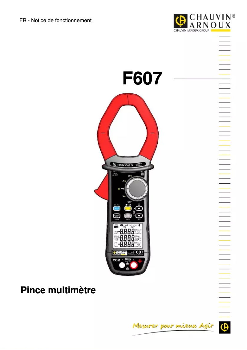 Image de la première page du manuel de l'appareil F607