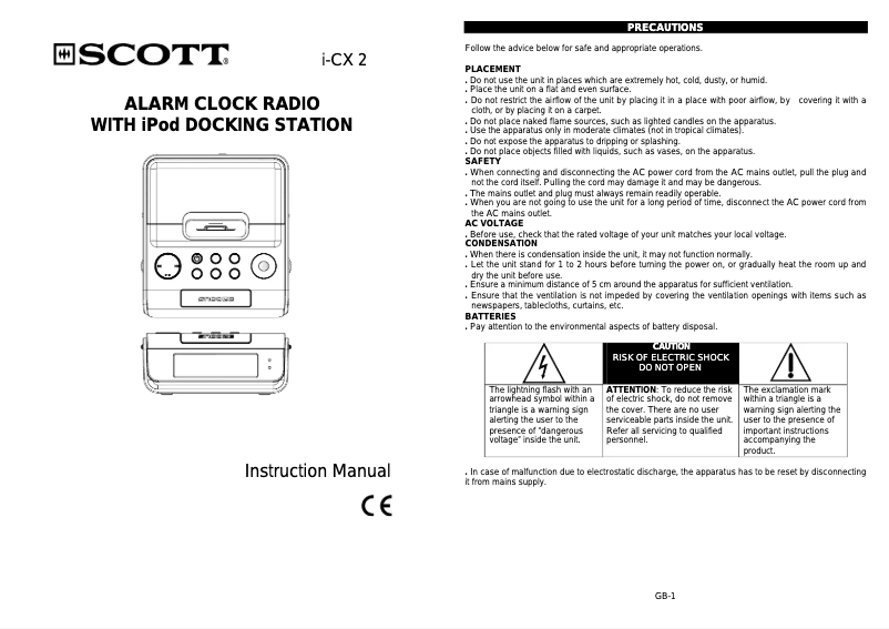 Image de la première page du manuel de l'appareil i-CX 2