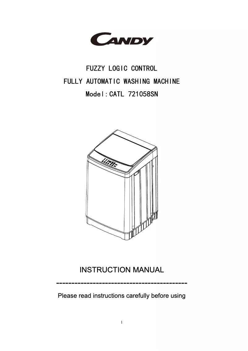 Page n°1 - Manuel utilisateur Candy CATL 721058SN