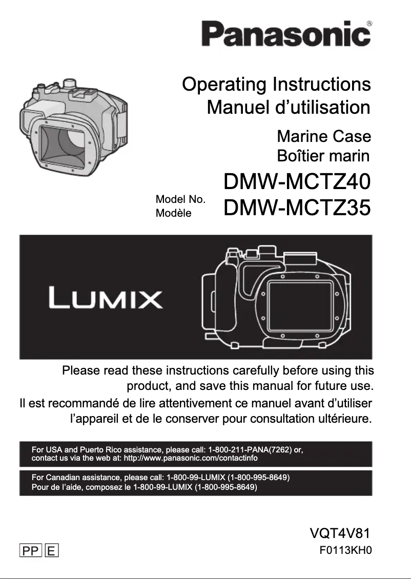 Page 1 de la notice Manuel utilisateur Panasonic Lumix DMW-MCTZ40E