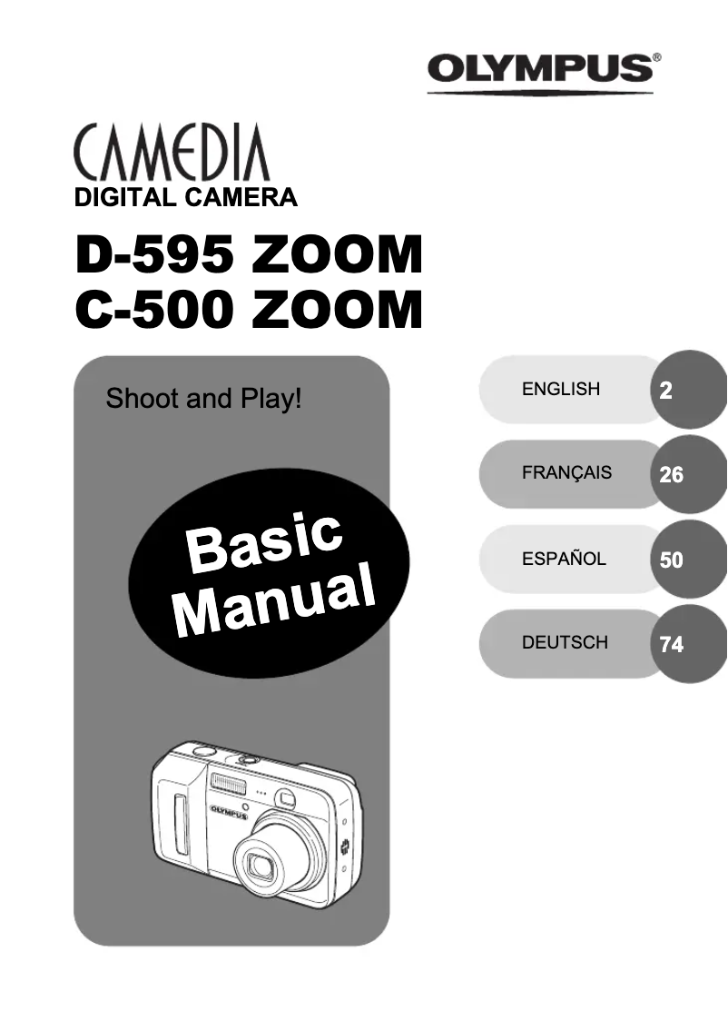 Page 1 de la notice Manuel utilisateur Olympus Camedia C-500 Zoom