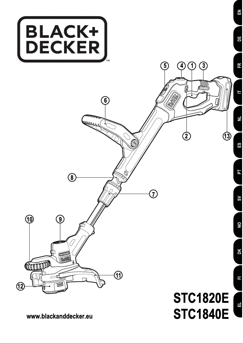 Page 1 de la notice Manuel utilisateur Black & Decker STC1840EPCB