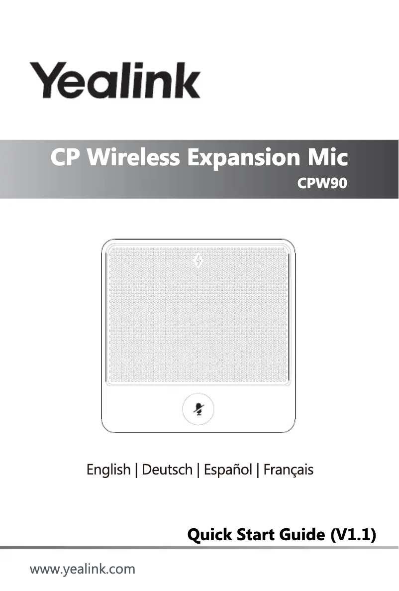 Page 1 de la notice Guide de démarrage rapide Yealink CPW90
