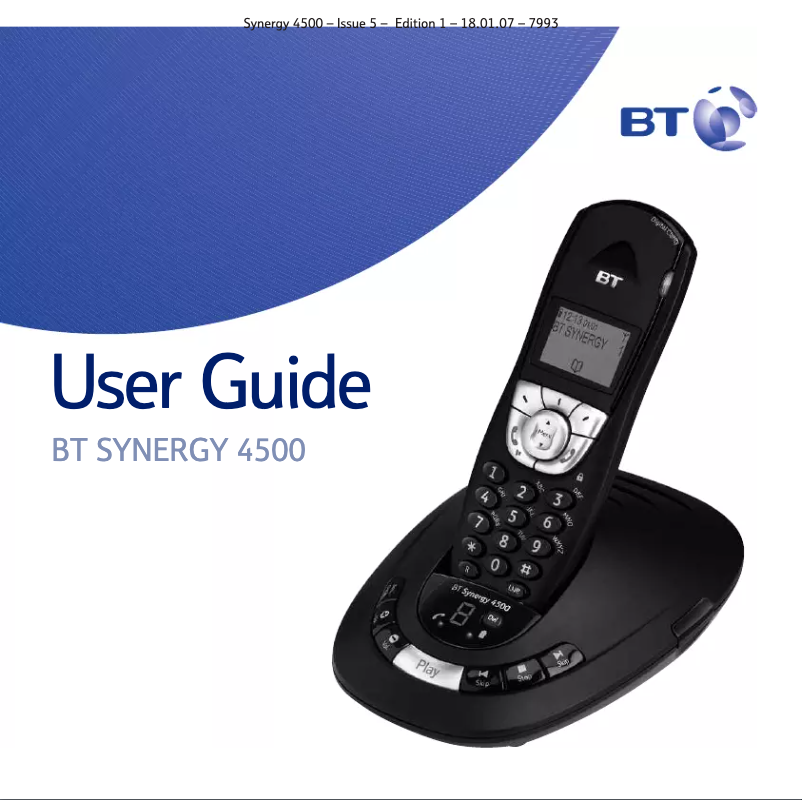 Page 1 de la notice Manuel utilisateur British Telecom Synergy 4500 Twin