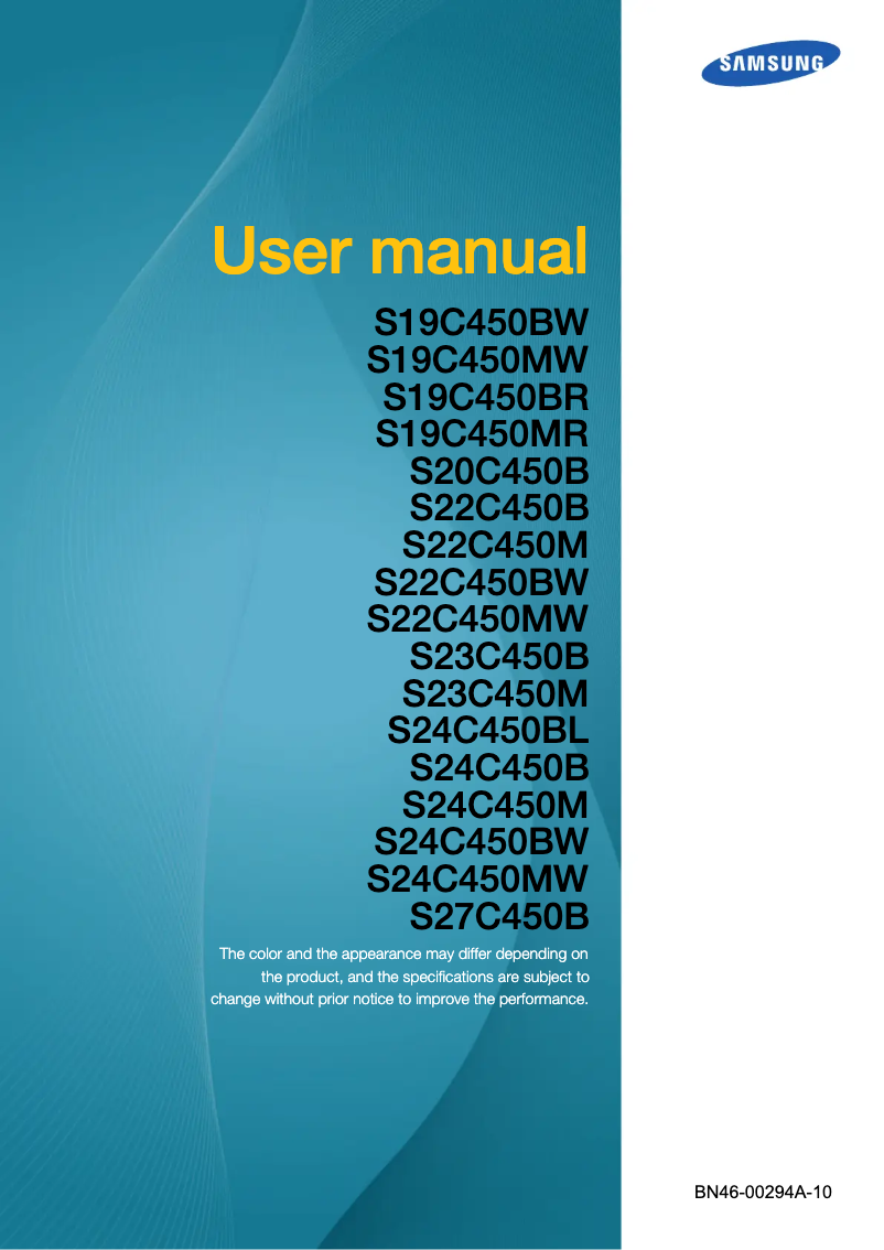 Página 1 del manual Manual de usuario Samsung SyncMaster S20C450B