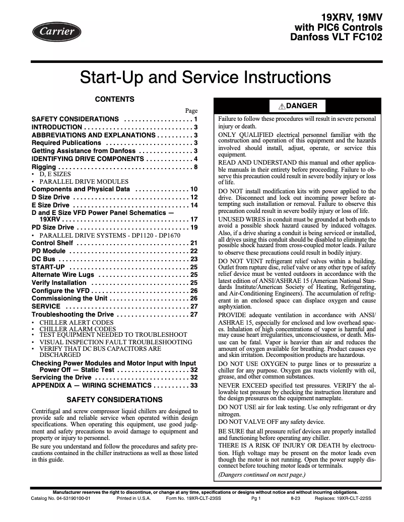 Page 1 de la notice Manuel utilisateur Carrier AquaEdge 23XRV