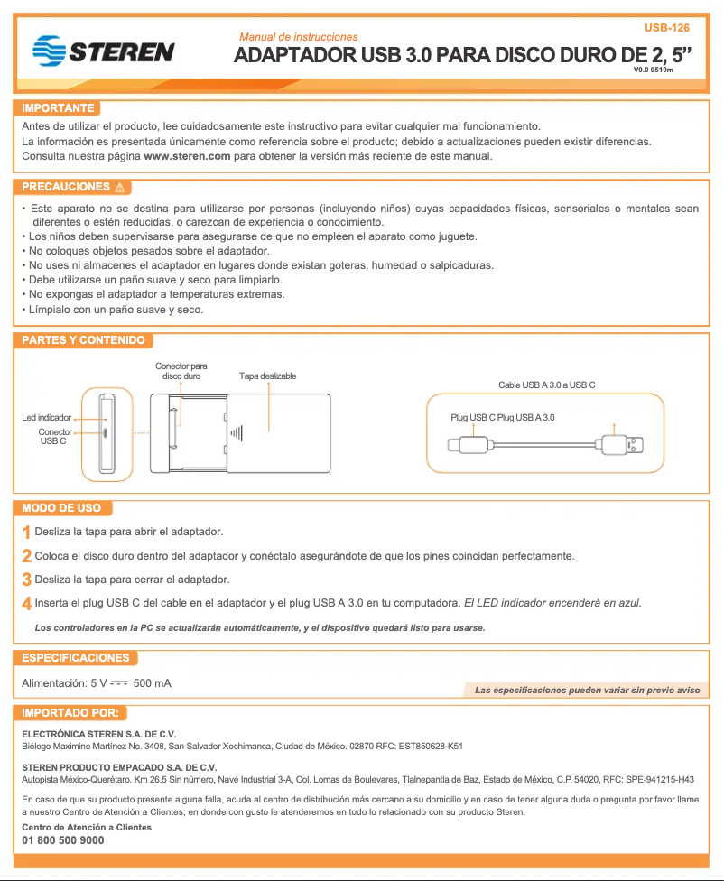 Image de la première page du manuel de l'appareil USB-126