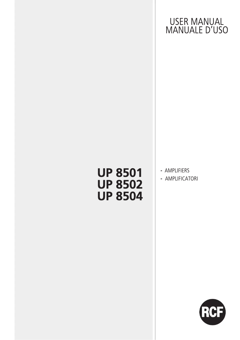 Image de la première page du manuel de l'appareil UP 8501