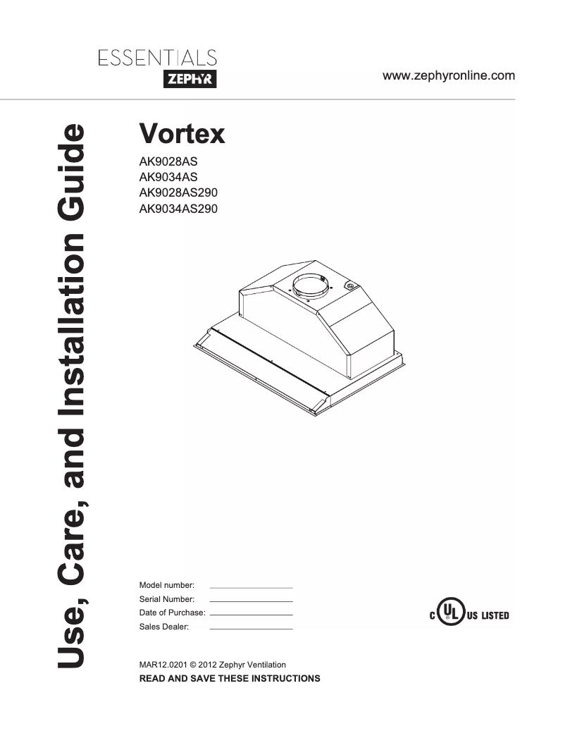 Página 1 del manual Manual de usuario Zephyr AK9028AS