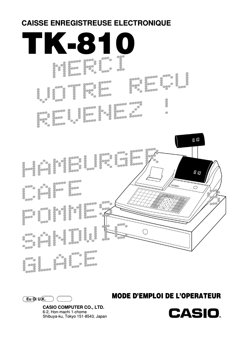 Page 1 de la notice Manuel utilisateur Casio TK-810