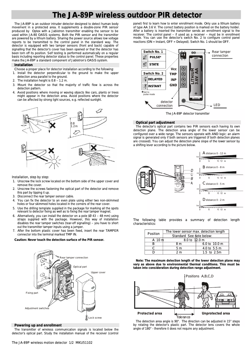 Image de la première page du manuel de l'appareil JA-89P